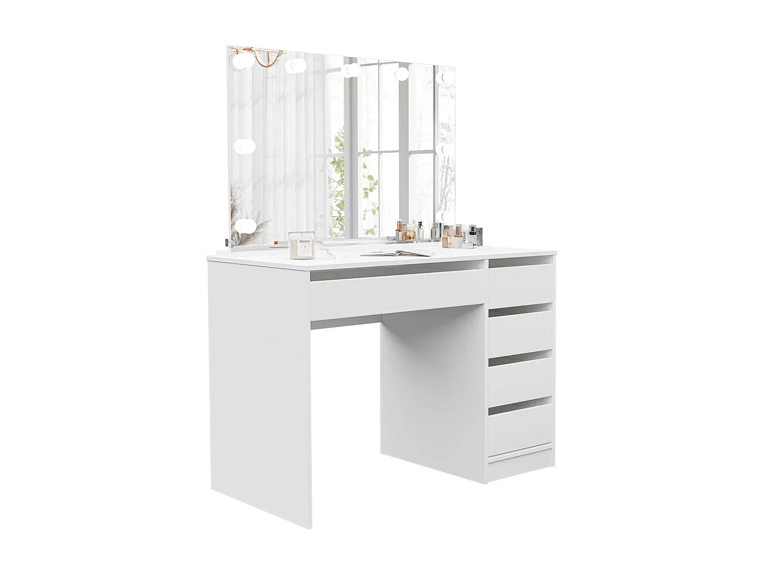 Moderner Schminktisch in Mattweiß für Salons