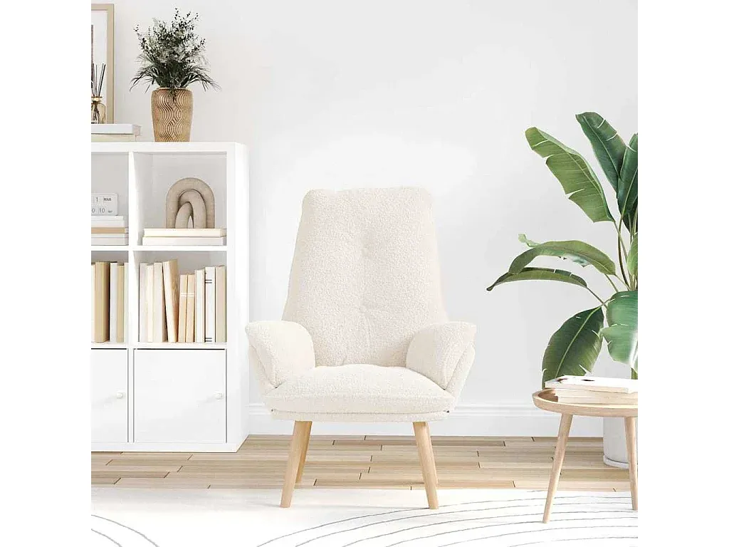 Bequemer Lounge-Sessel für Wohnzimmer in Creme