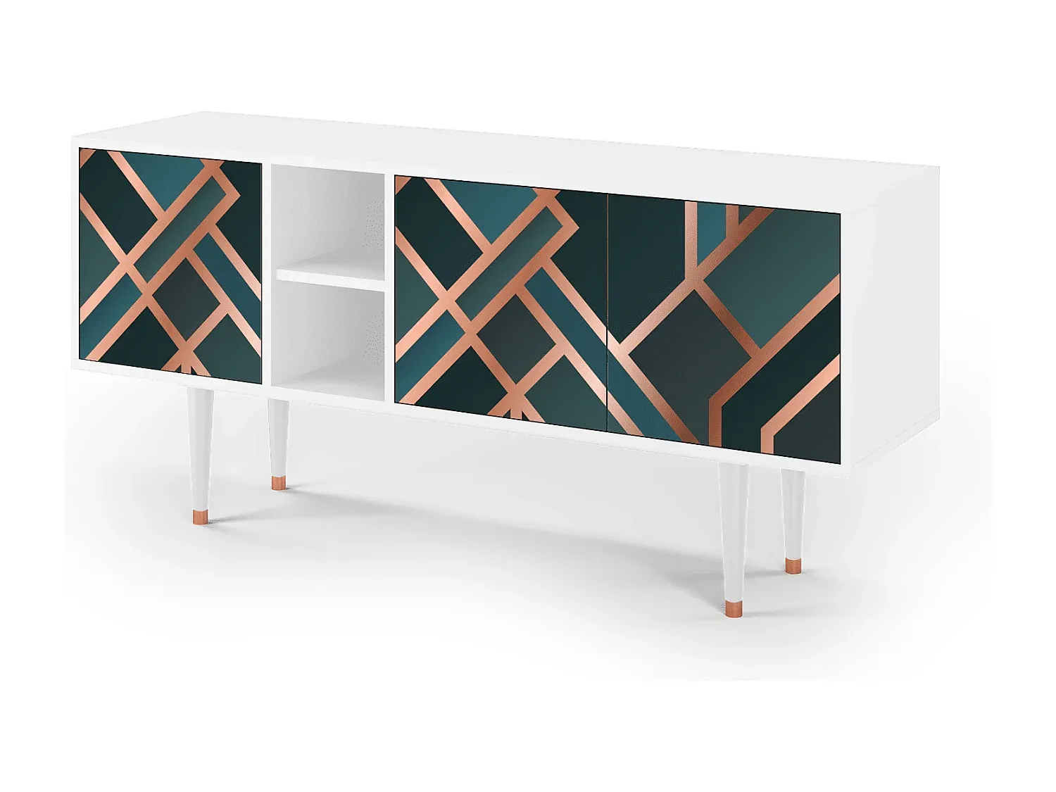 Moderner TV-Schrank mit Stauraum, Weiß