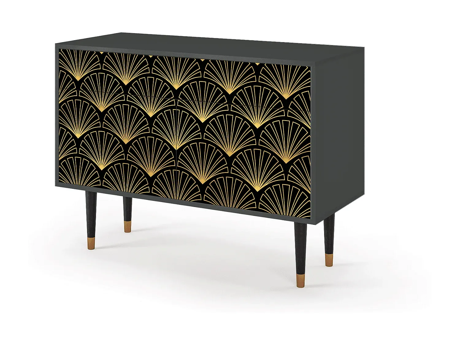 Modernes Sideboard in Anthrazit, 115x85x48 cm