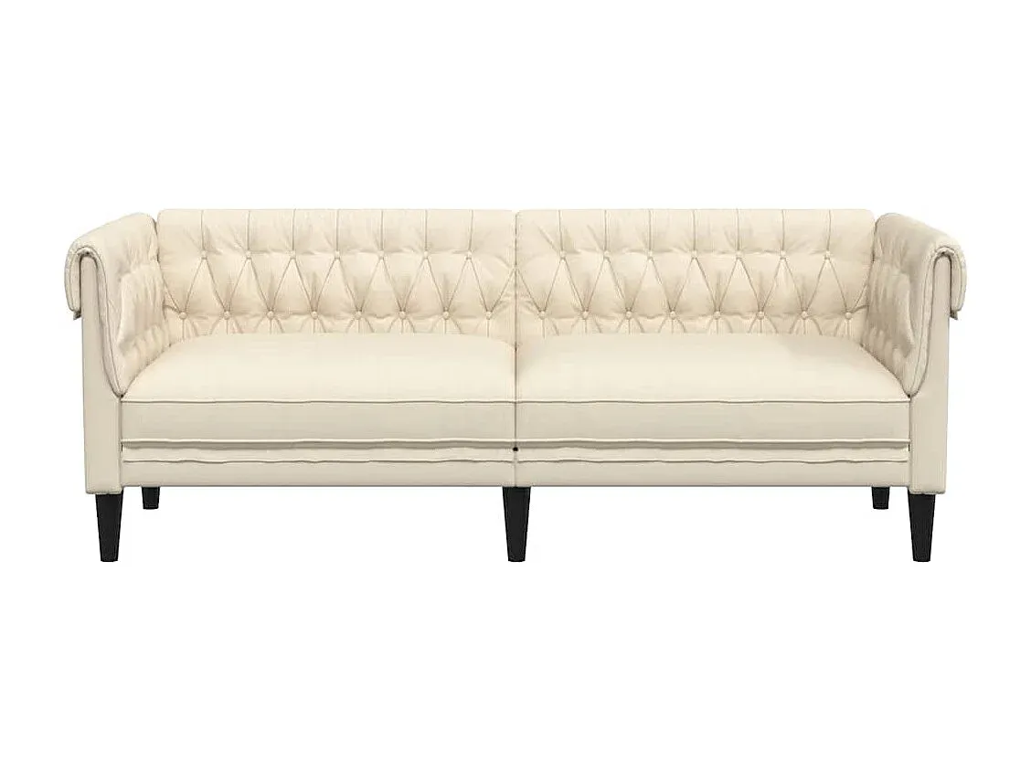 Elegantes 3-Sitzer Stoffsofa in Creme