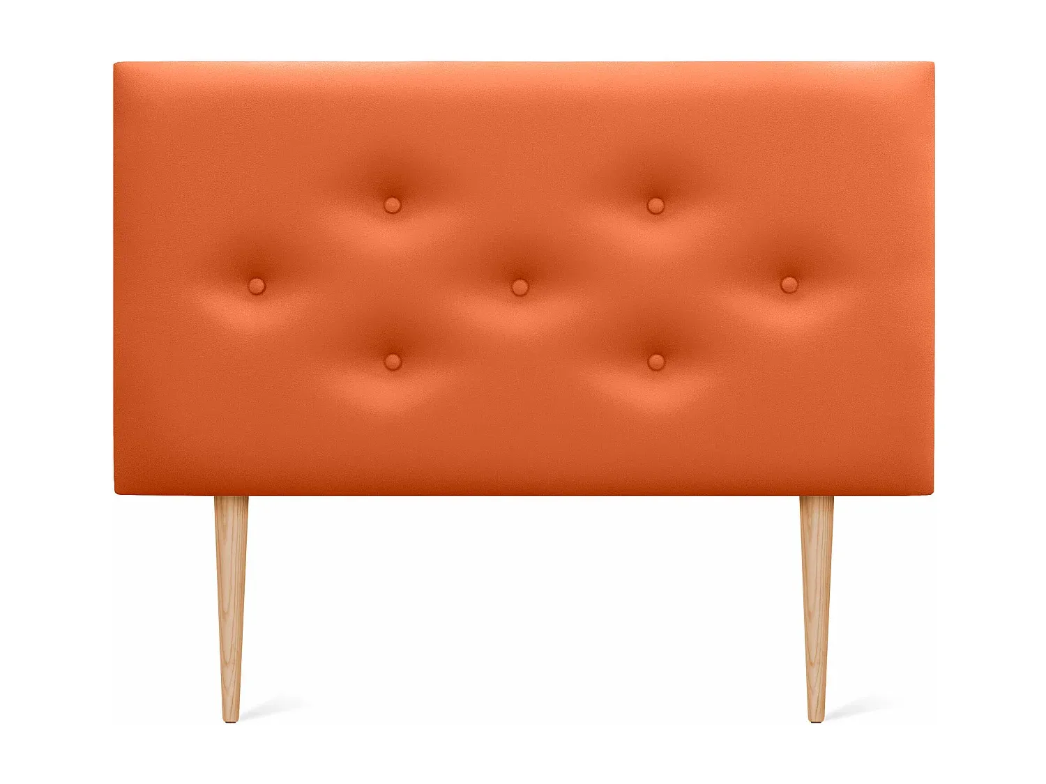 Luxus Kopfteil aus Kunstleder mit Knöpfen, gepolstert, 105 cm, Orange