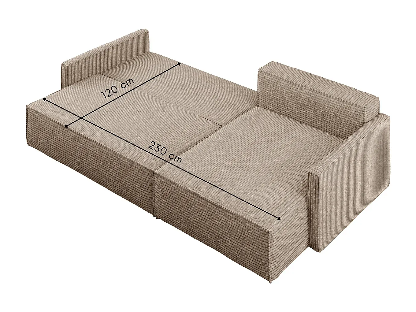 Ecksofa L-Form mit Schlaffunktion und Bettkasten Dunkelbeige