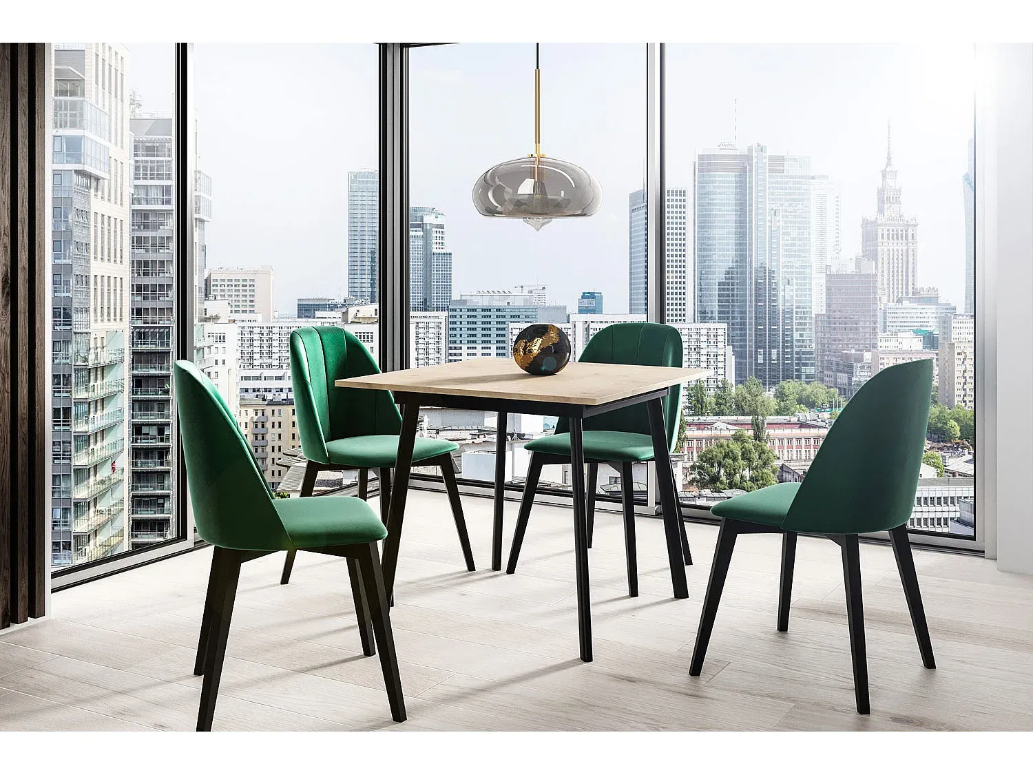 Moderner Esstisch in Weiß und Graphit, ausziehbar auf 140 cm