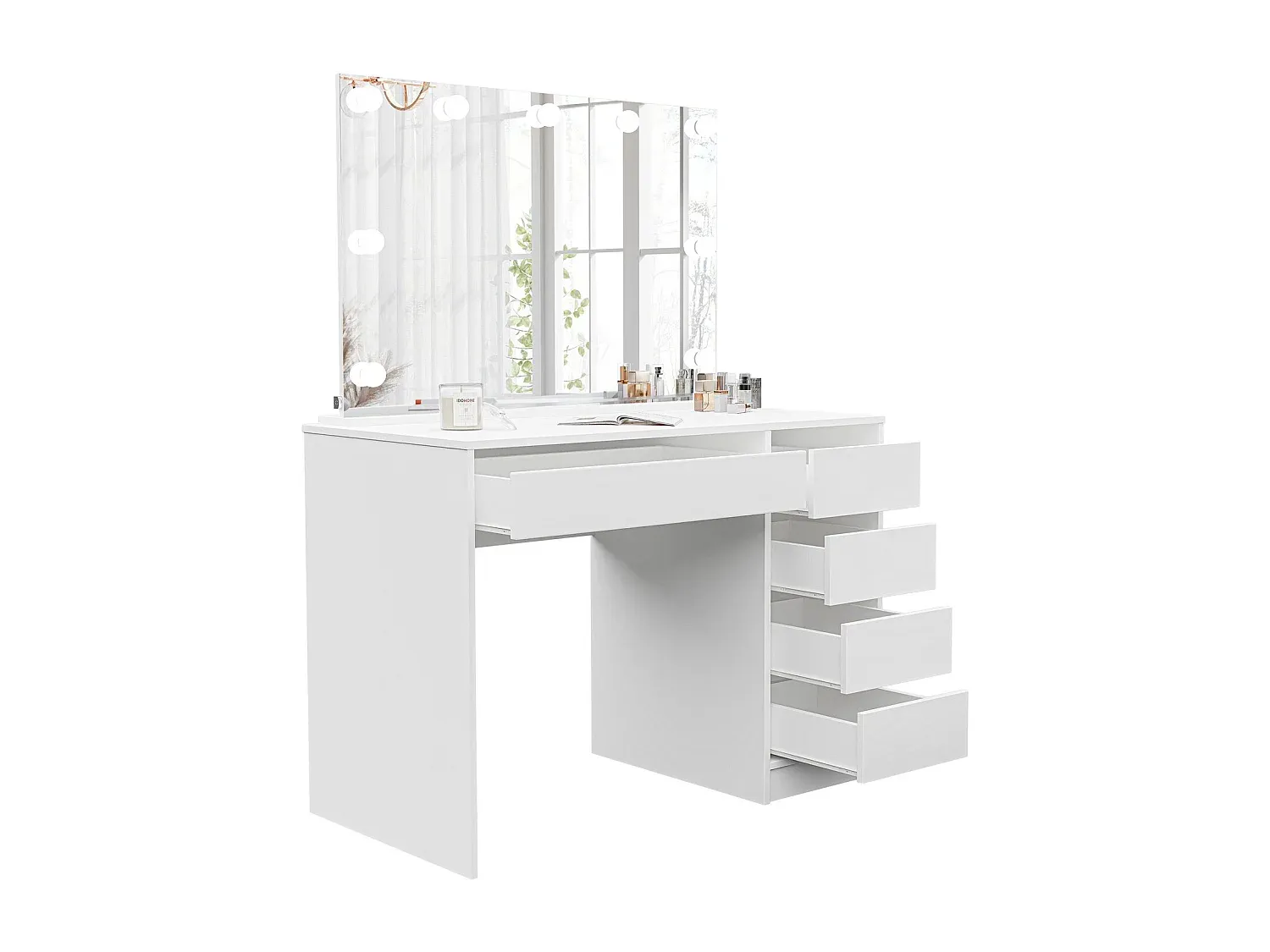 Moderner Schminktisch in Mattweiß für Salons