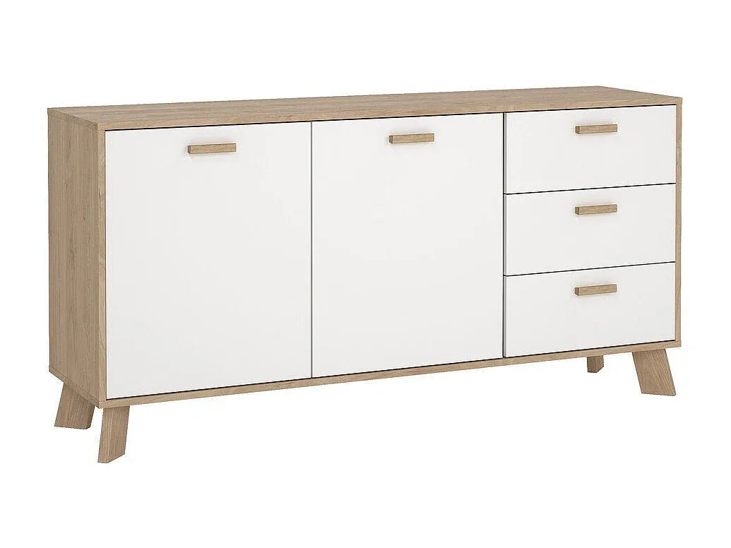 Moderner Sideboard mit Türen und Schubladen in Eichenoptik