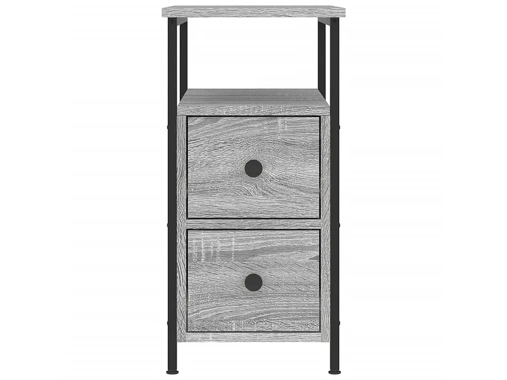 Moderner Nachttisch in Grau und Eiche Sonoma