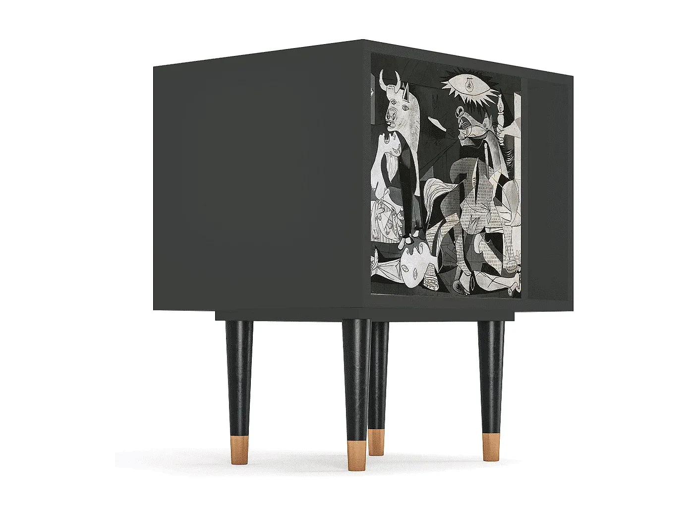 Moderner Nachttisch in Anthrazit, Kompaktes Design