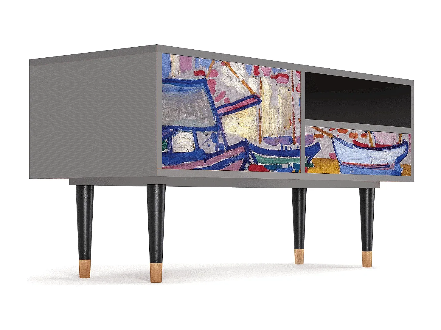 Moderner TV-Schrank in Grau, 115x59x48 cm