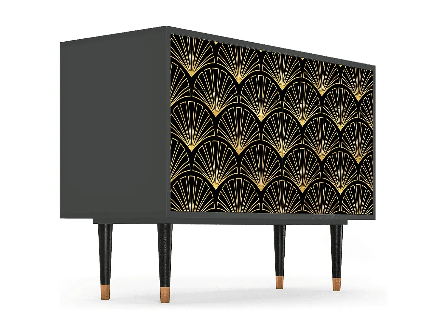 Modernes Sideboard in Anthrazit, 115x85x48 cm