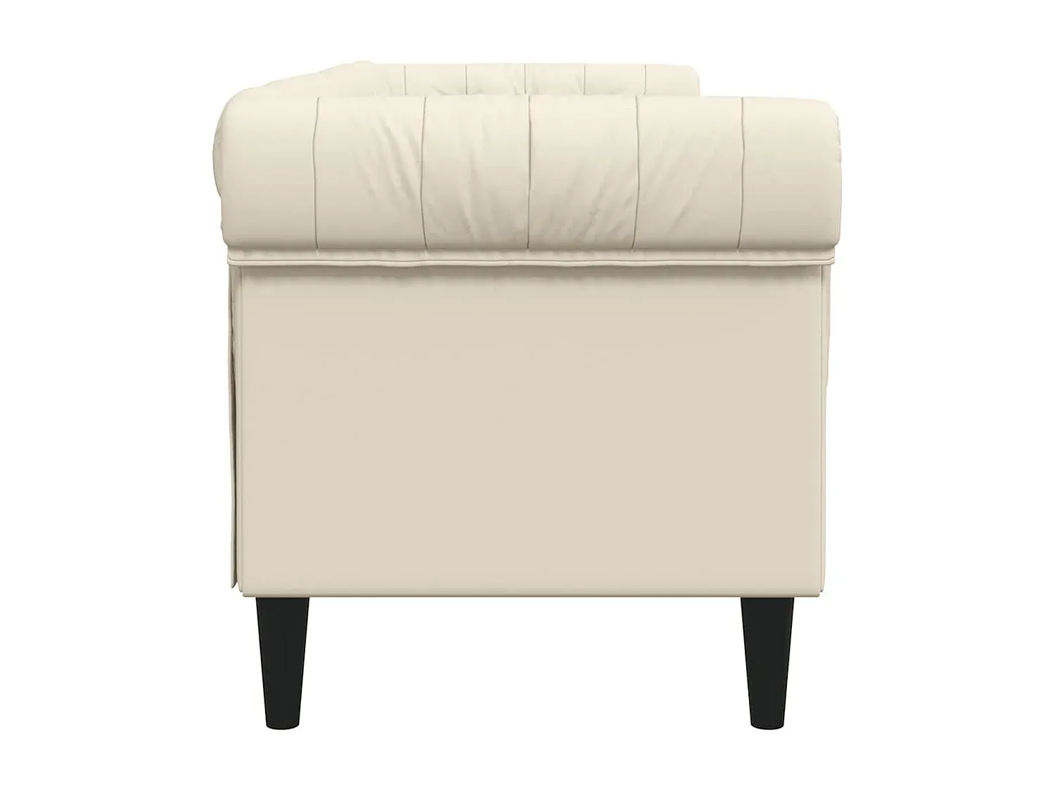 Elegantes 3-Sitzer Stoffsofa in Creme
