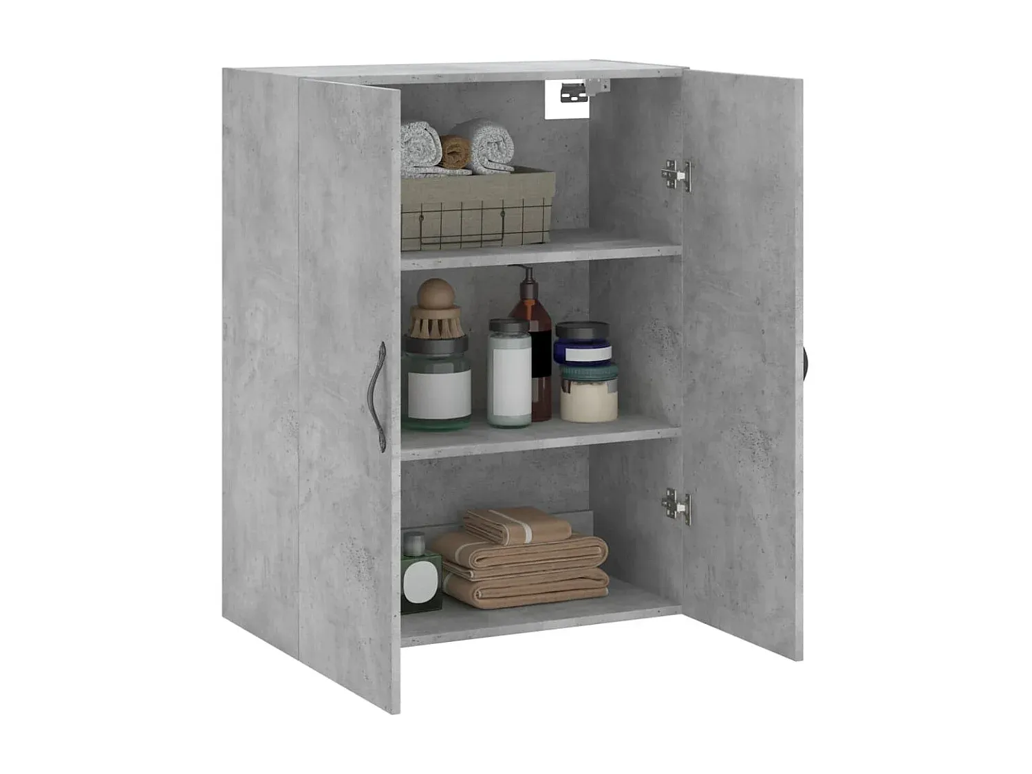 Moderner Wandschrank in Betongrau, 69,5x34x90 cm