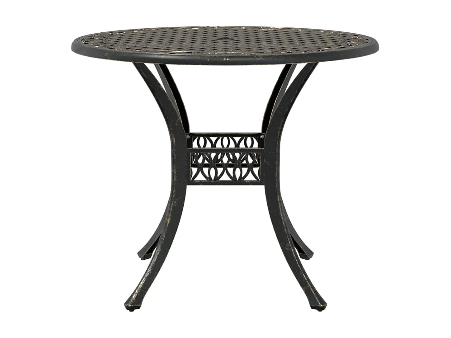 Runder Gartentisch aus Aluminiumguss, Bronze, 90x75 cm