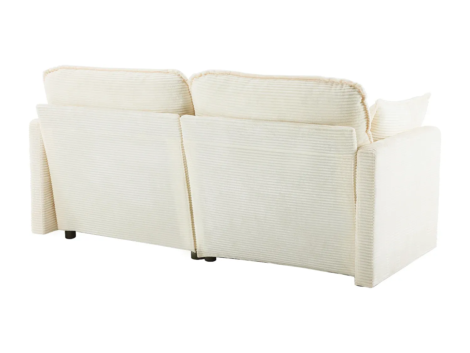 Zweisitziges Sofa in Weiß, Cord, mit Rückenkissen