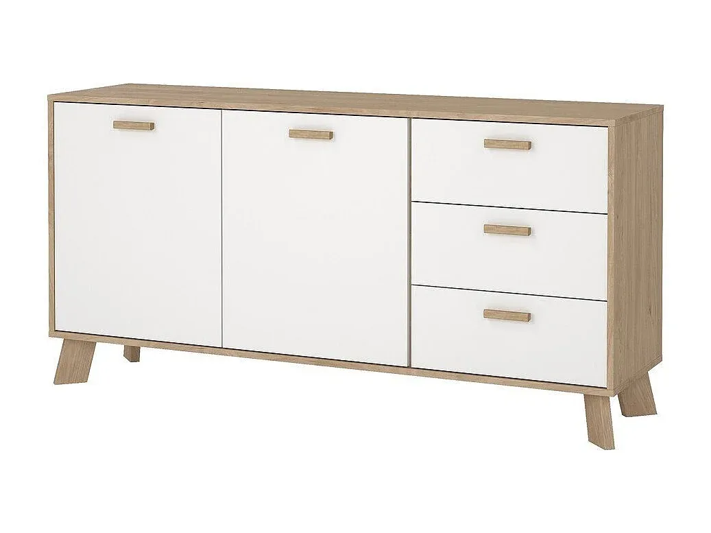 Moderner Sideboard mit Türen und Schubladen in Eichenoptik