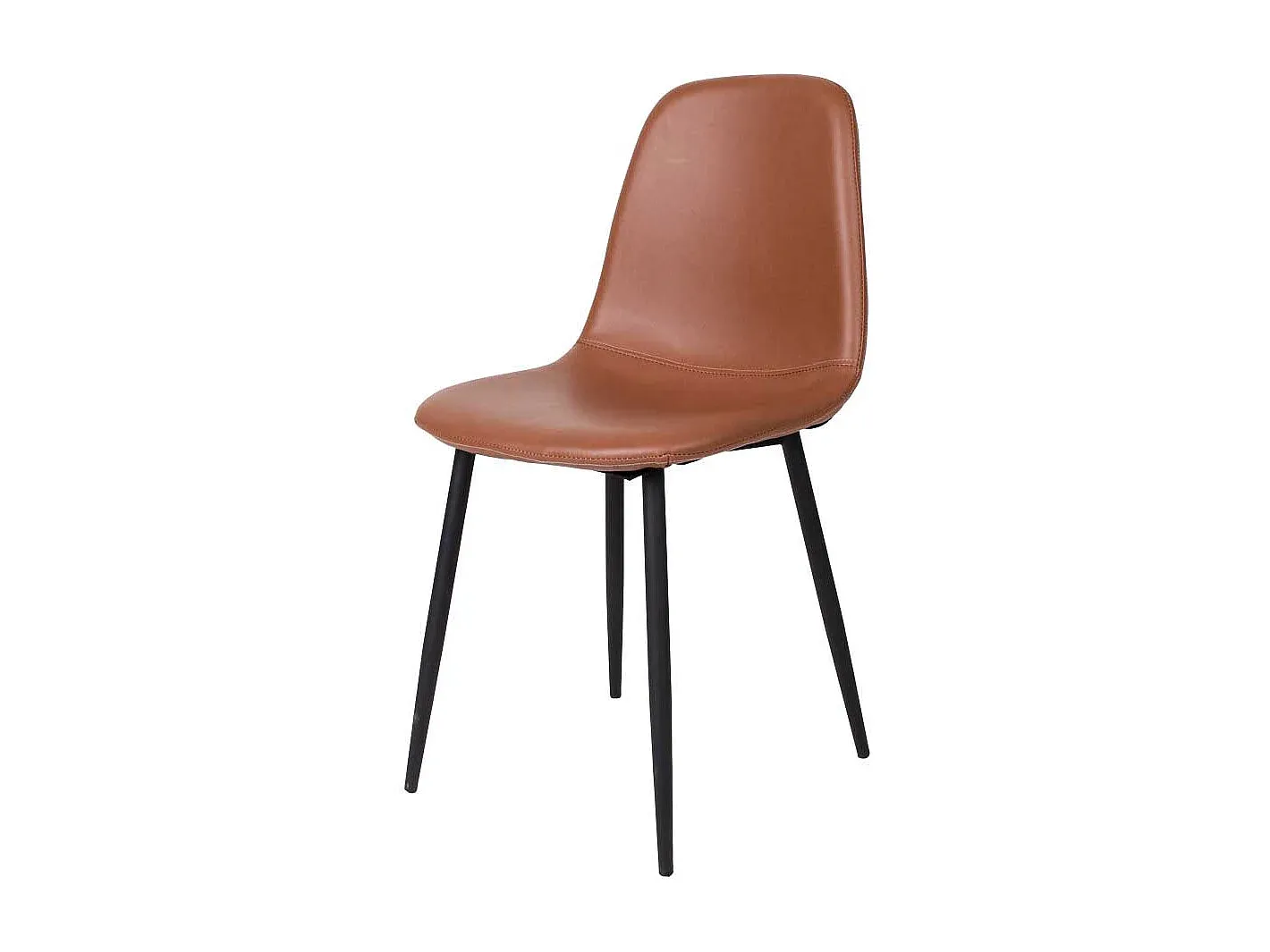 Esszimmerstühle Braun Kunstleder mit Schwarzem Metallrahmen