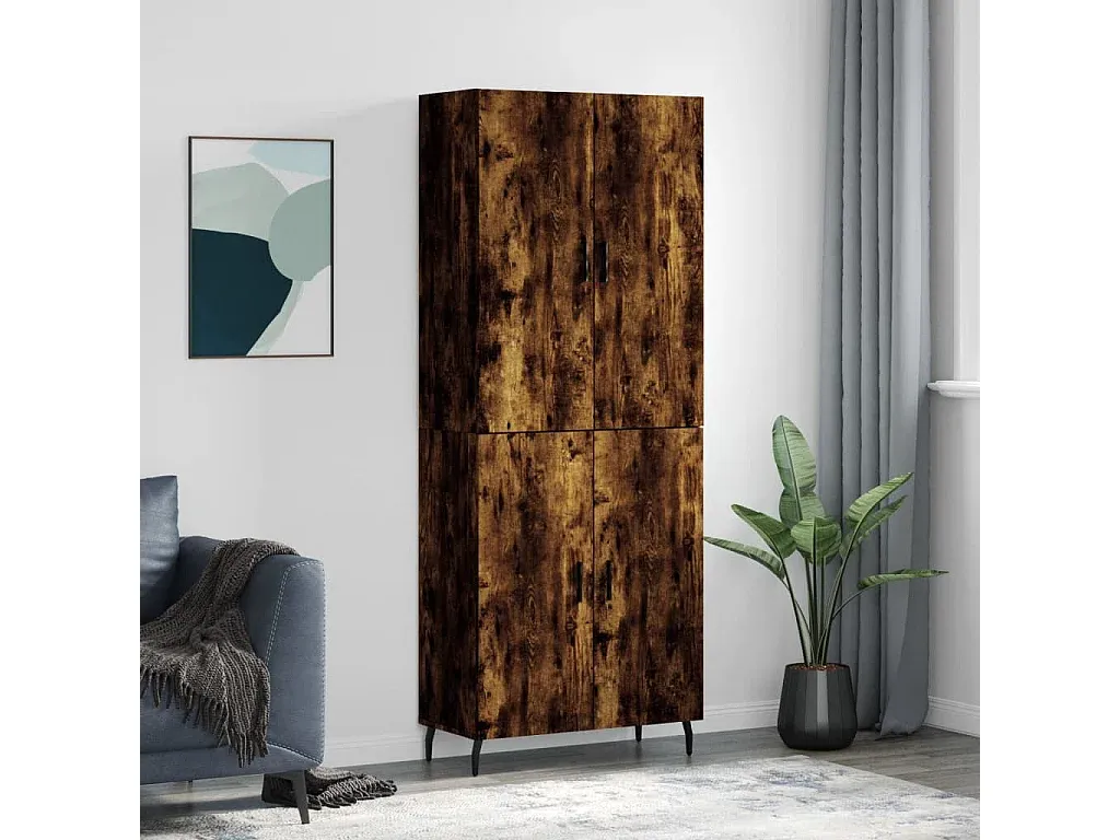 Elegante Hochkommode aus Räuchereiche 69,5x34x180 cm