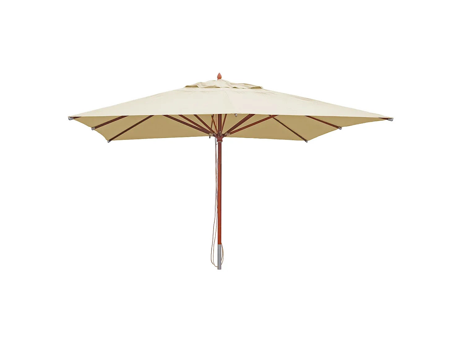 Großer Sonnenschirm aus Holz, Creme
