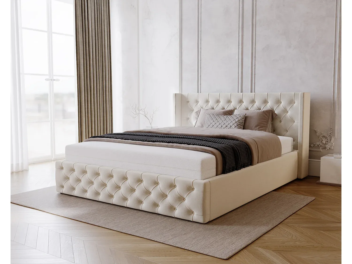 Komfortables Doppelbett 160x200 mit Stauraum