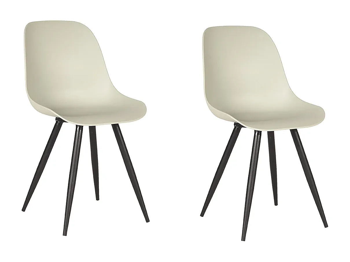 Moderner Esszimmerstuhl im 2er-Set aus Kunststoff