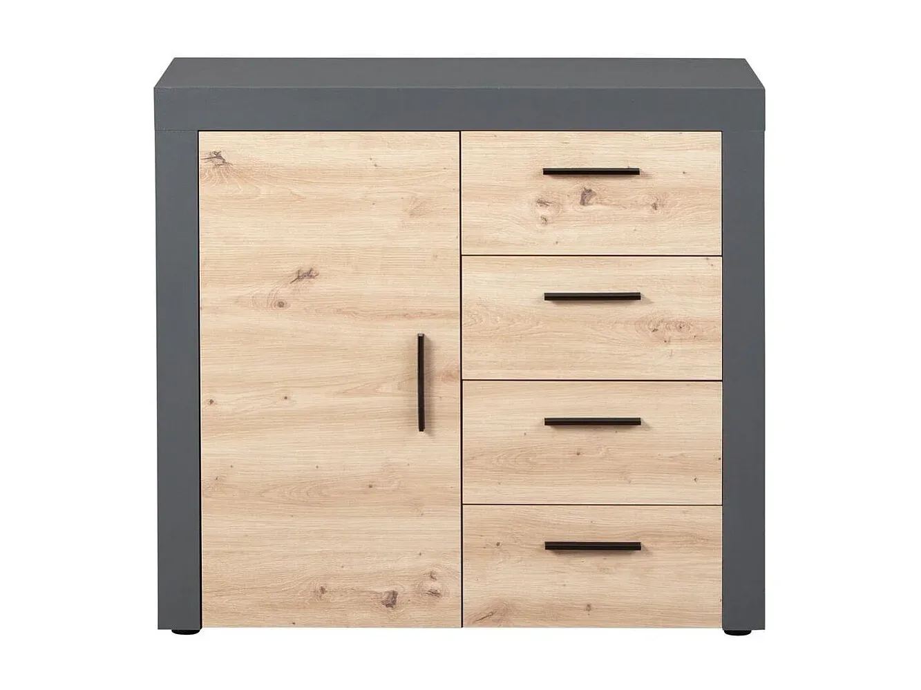 Moderne Kommode mit Schubladen und Tür in Anthrazit
