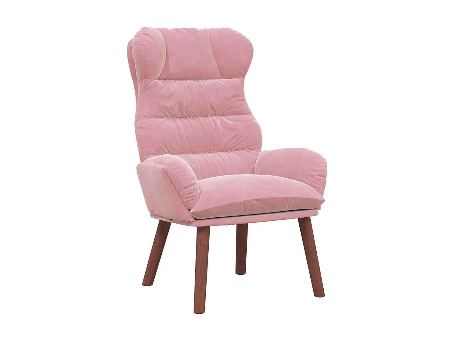 Bequemer Loungesessel aus Samt in Rosa, 69x74x93 cm