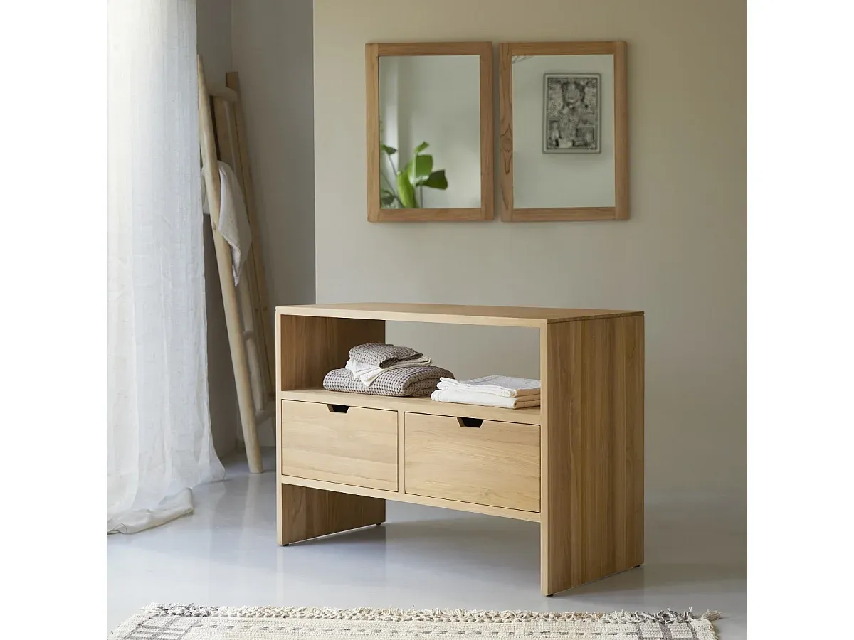 Teakholz Aufbewahrungseinheit 110 cm