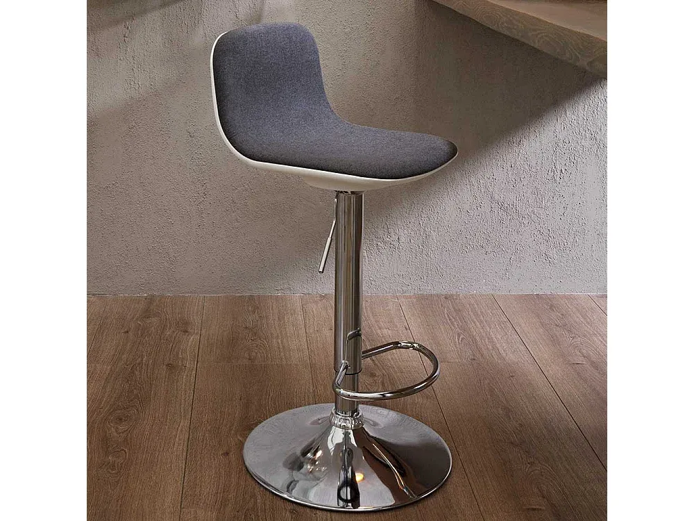 Moderner Barhocker aus Webstoff in Dunkelgrau, 2er-Set