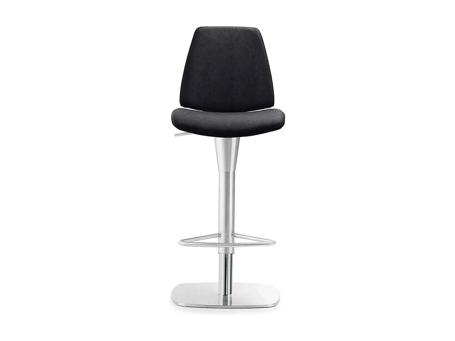 Höhenverstellbarer Barhocker mit gepolsterter Rückenlehne in Anthrazit