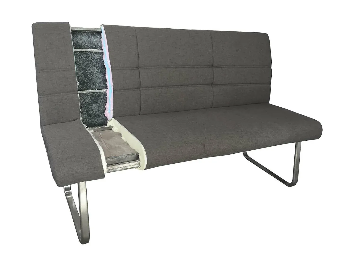 Moderne Gartenbank aus Holz, Grau-Braun, 160 cm