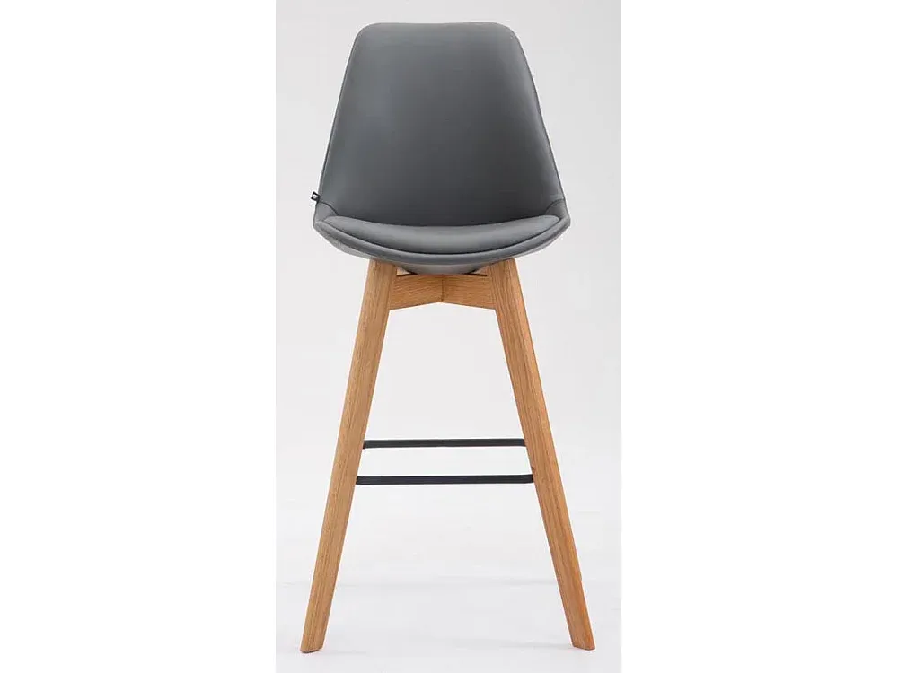 Barhocker Set aus Kunstleder und Holz, Grau