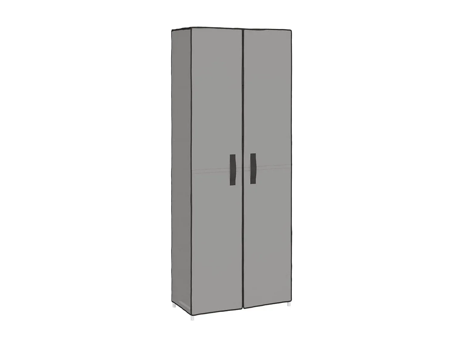 Stoff Schuhschrank in Grau, 60x30x166 cm