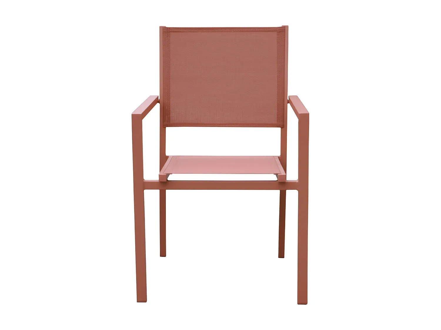 4-teilige Aluminium-Stuhlgruppe in Terrakotta