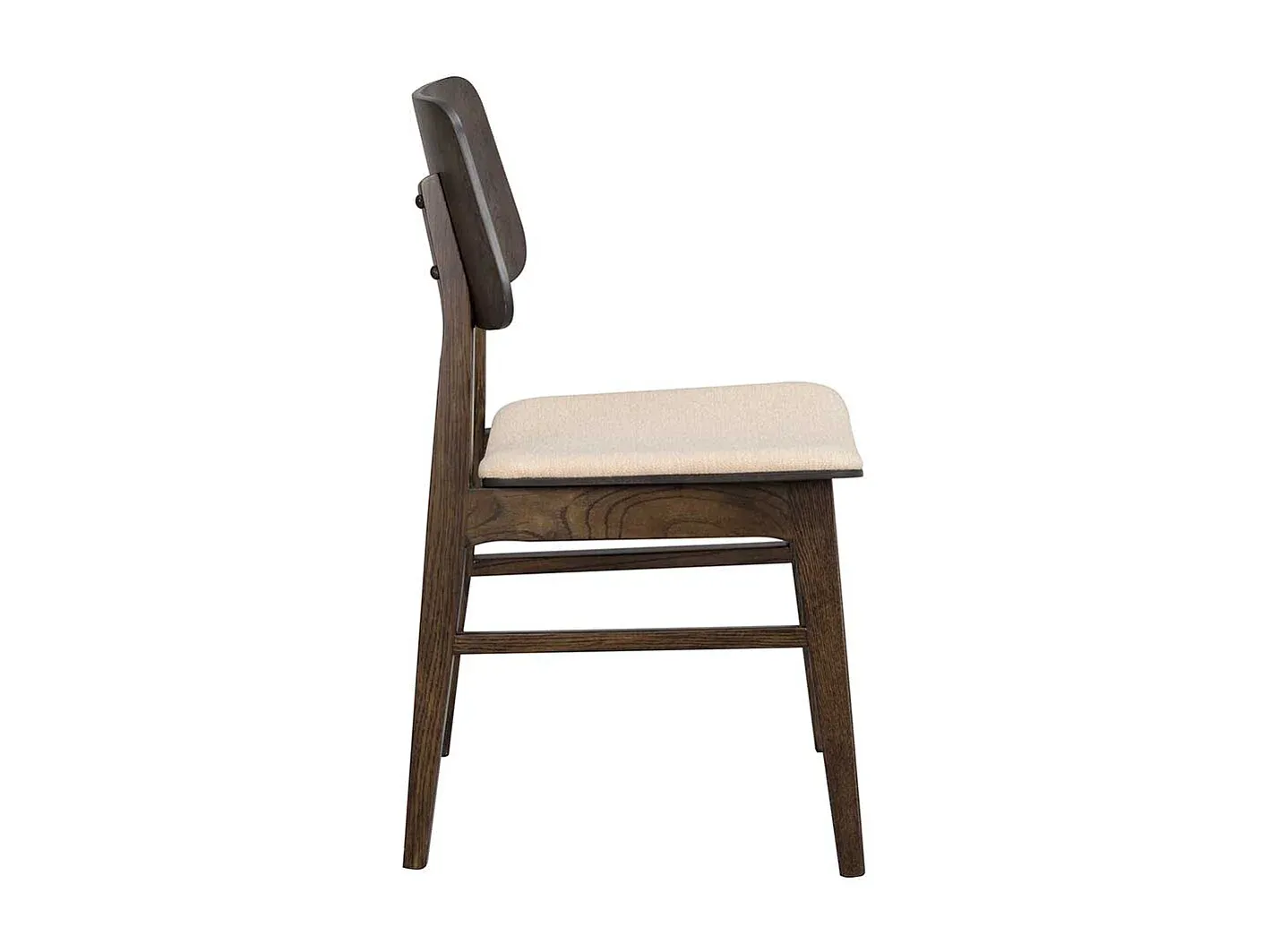 Esszimmerstuhl aus Dunkleiche und Beige im 2er-Set