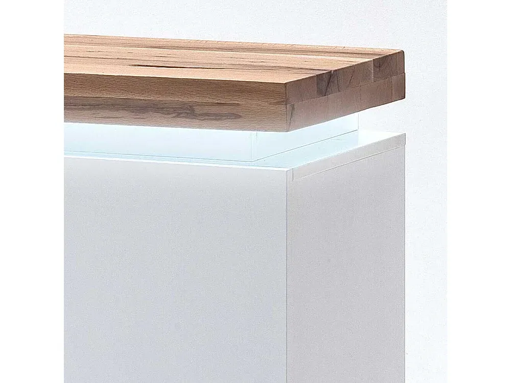 Moderner Weißer Sideboard mit Eiche Akzenten