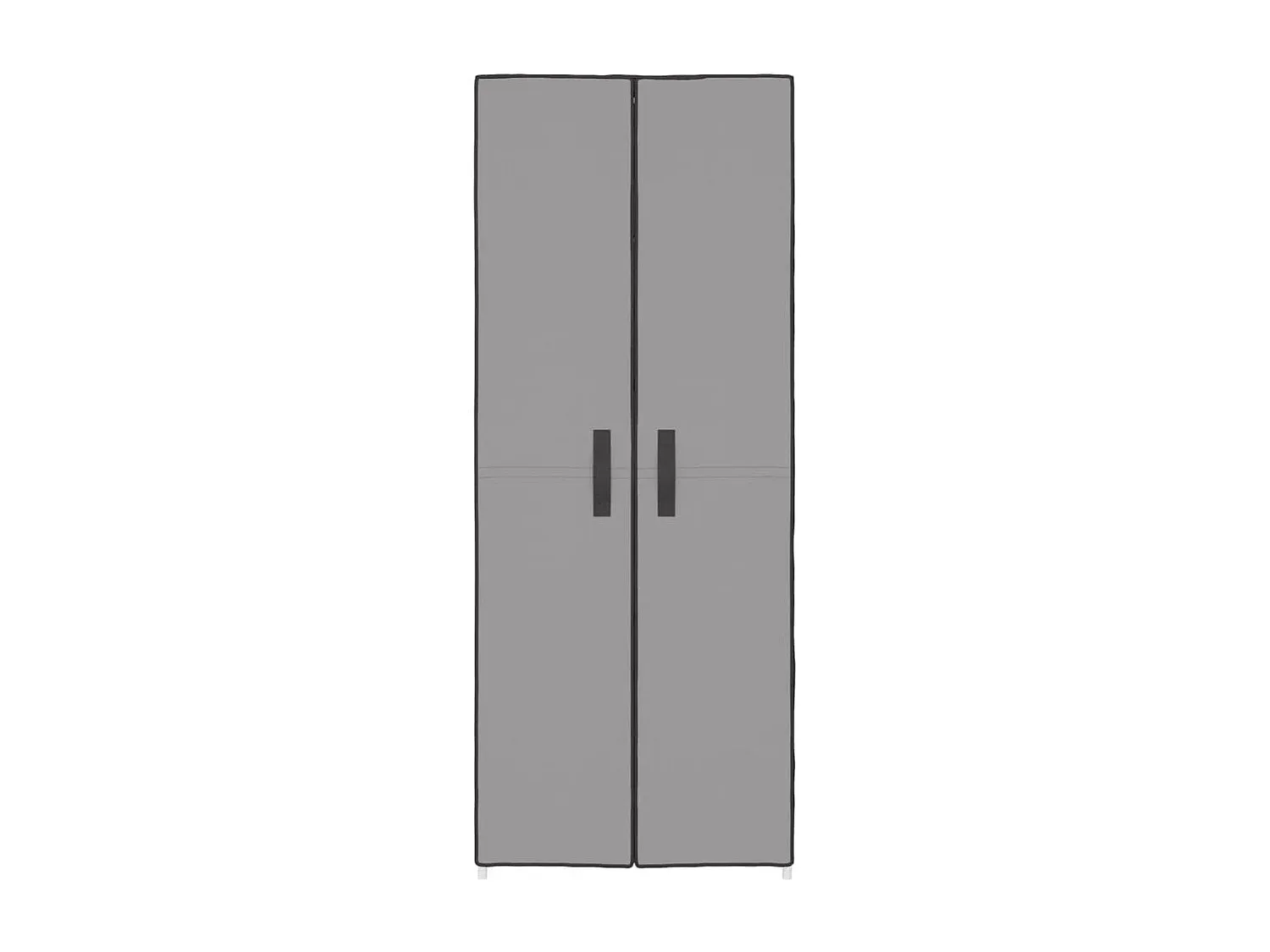 Stoff Schuhschrank in Grau, 60x30x166 cm