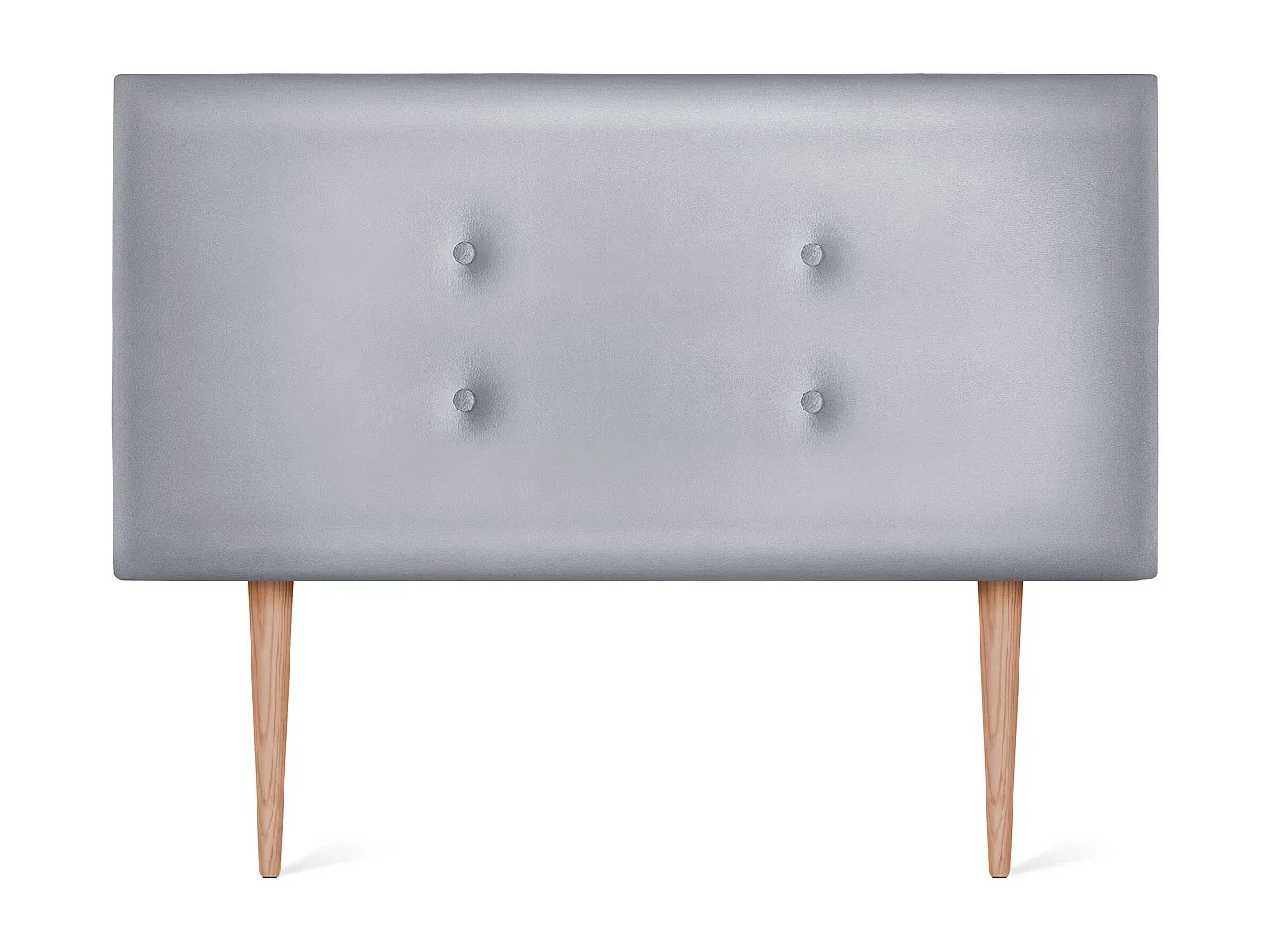 Kopfteil aus Kunstleder mit Knöpfen, Silber, 105x105cm