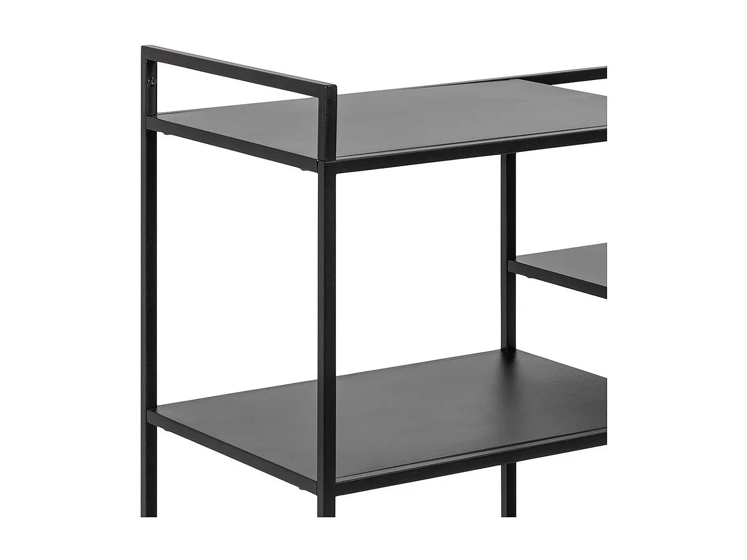 Moderner Couchtisch mit Rollen und drei Ablagen in Schwarz