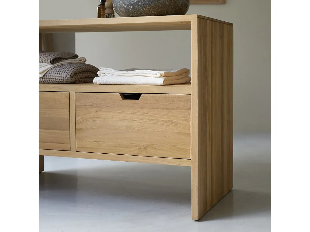 Teakholz Aufbewahrungseinheit 110 cm