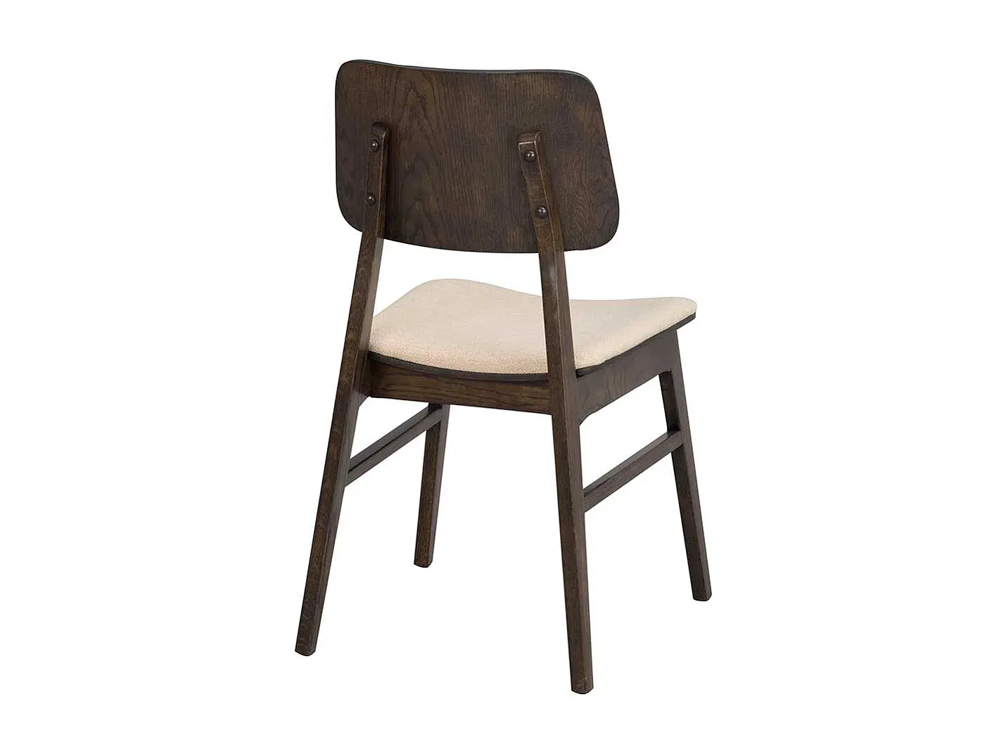 Esszimmerstuhl aus Dunkleiche und Beige im 2er-Set