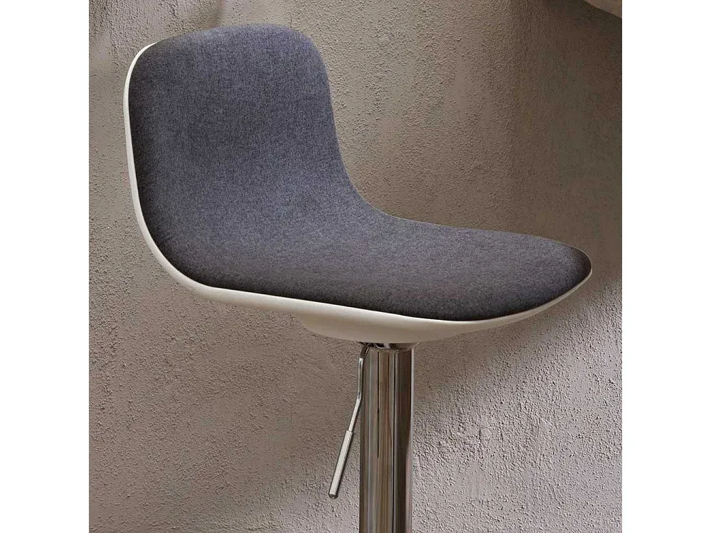 Moderner Barhocker aus Webstoff in Dunkelgrau, 2er-Set