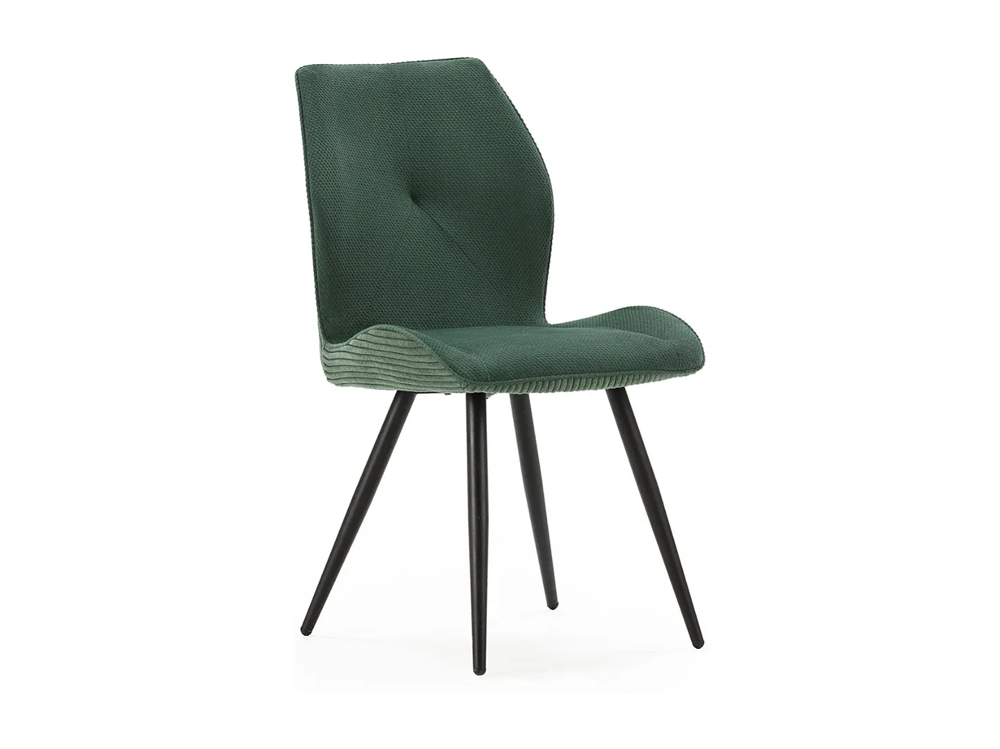 Moderne Stoffstühle mit schwarzen Metallbeinen, 2er-Set, L45 cm