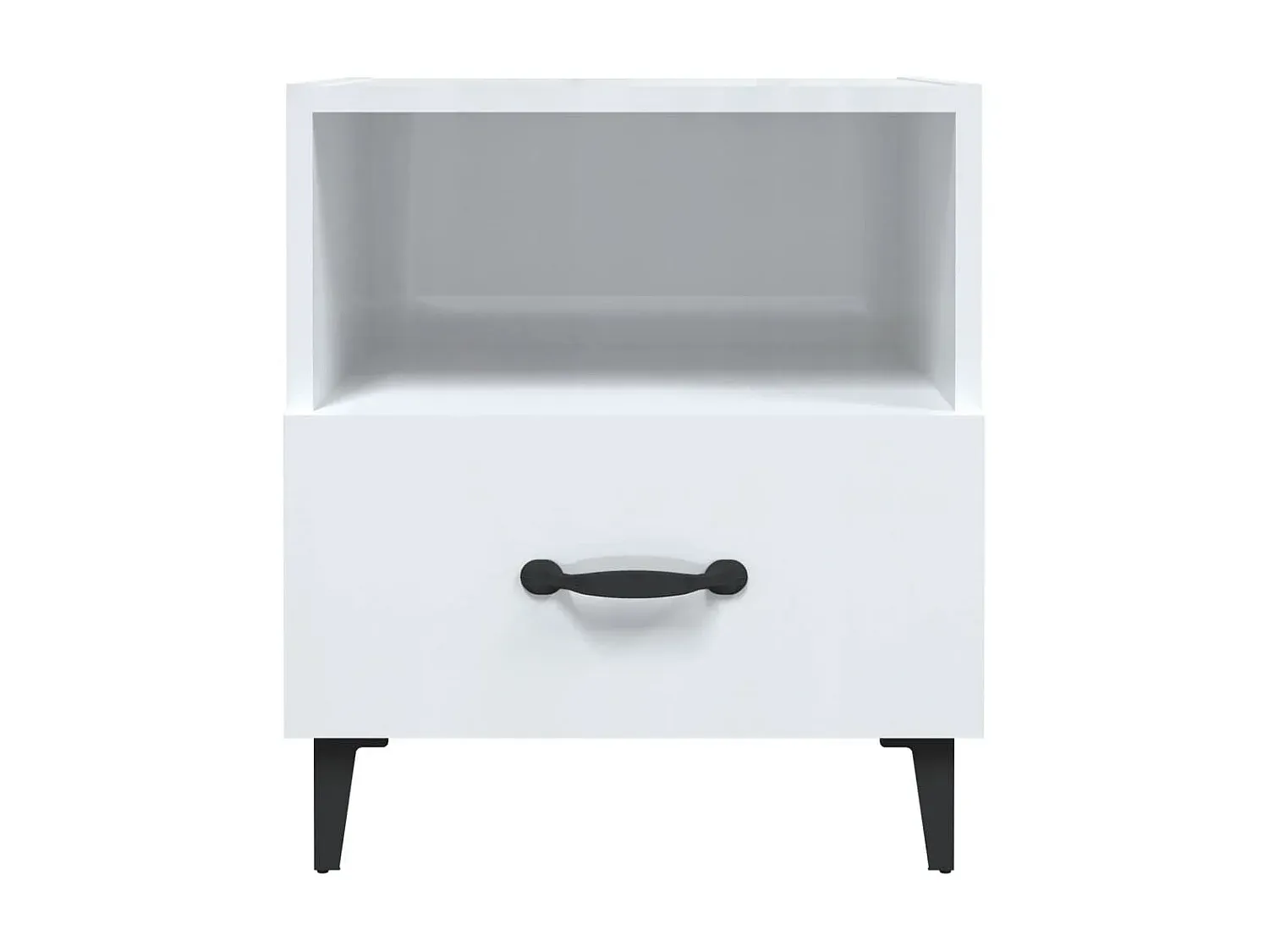 Doppelpack Nachttische Hochglanz Weiß