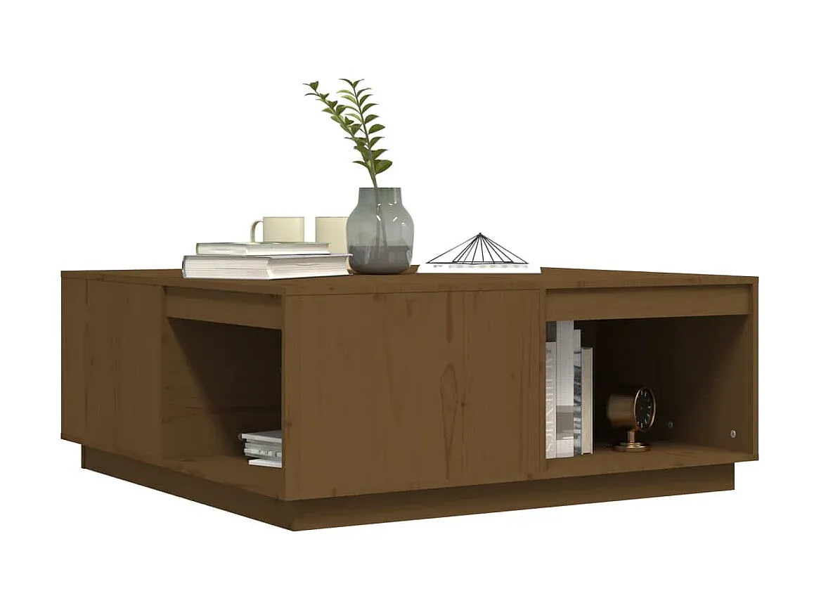 Rustikaler Holztisch im Honigton, 100x101x40 cm