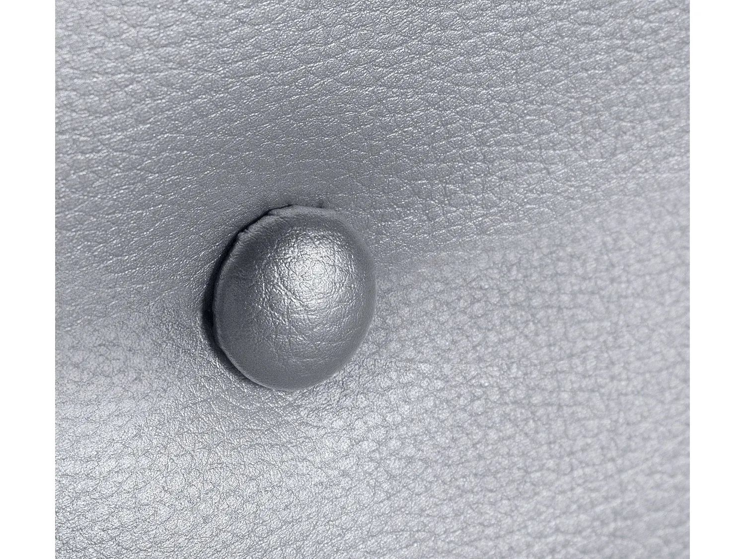 Kopfteil aus Kunstleder mit Knöpfen, Silber, 105x105cm