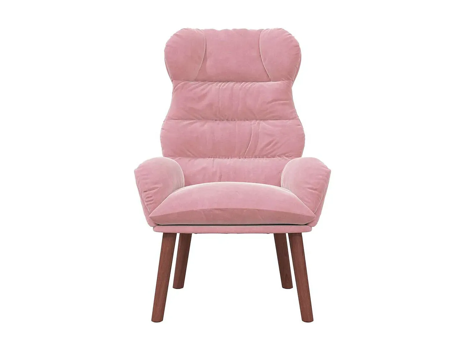 Bequemer Loungesessel aus Samt in Rosa, 69x74x93 cm