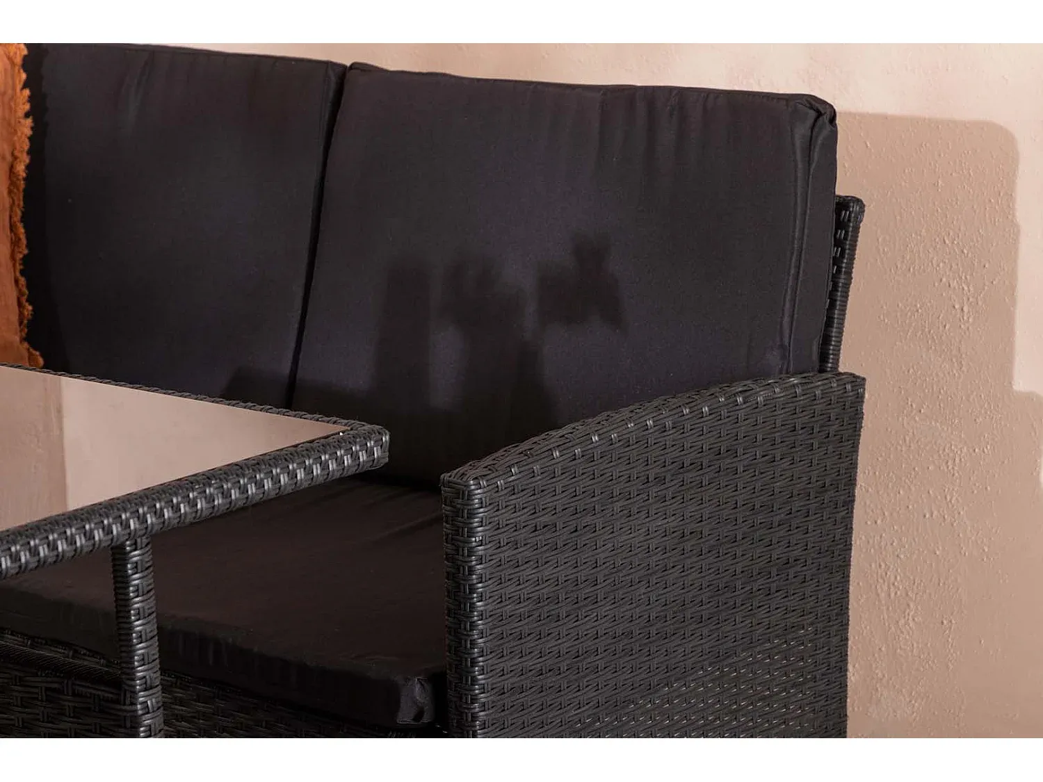 Moderne Garten-Lounge-Set in Schwarz, 4-teilig