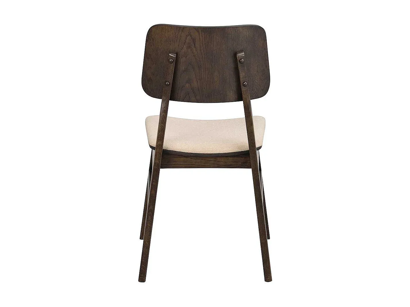 Esszimmerstuhl aus Dunkleiche und Beige im 2er-Set