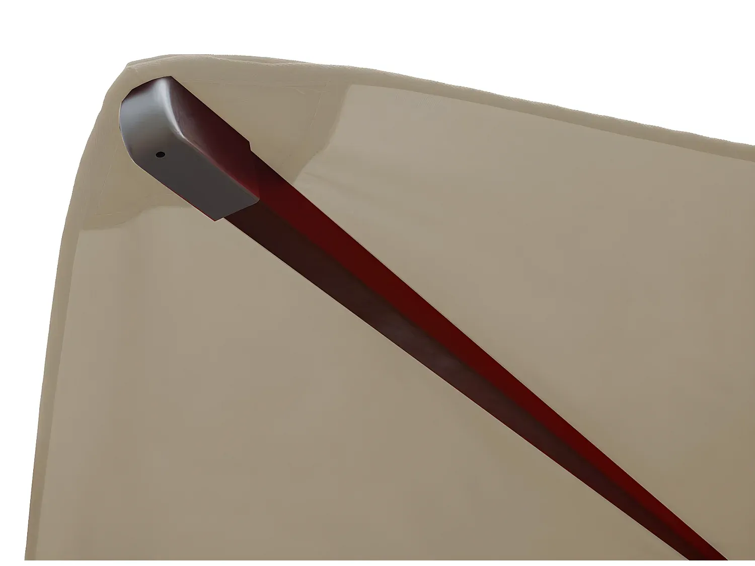 Großer Sonnenschirm aus Holz, Creme