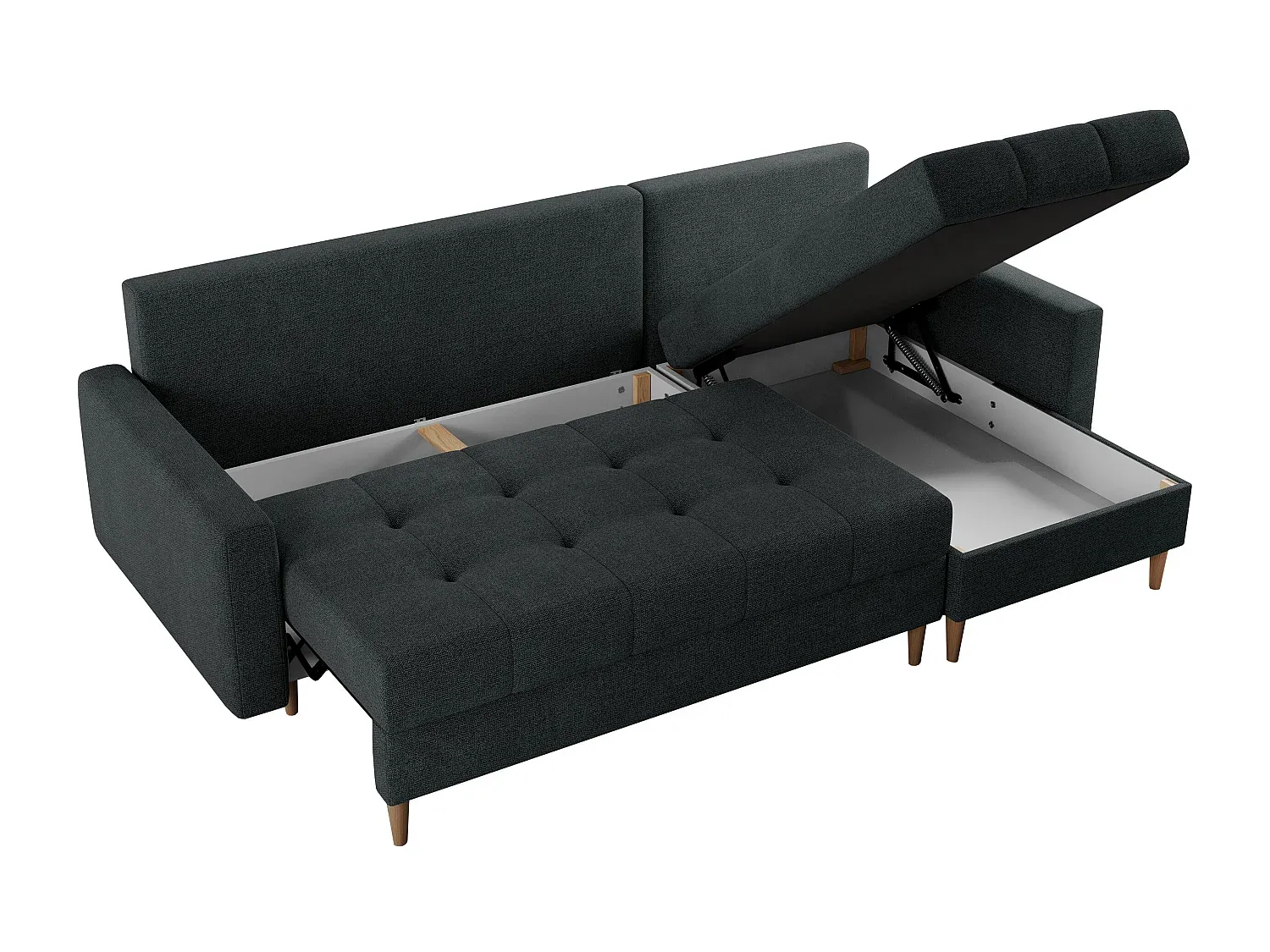 Stilvolles Ecksofa mit Schlaffunktion in Dunkelgrau